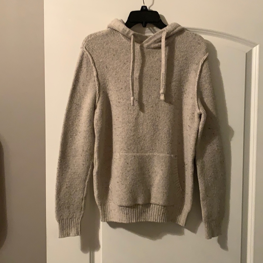 Oatmeal colored hooded sweater